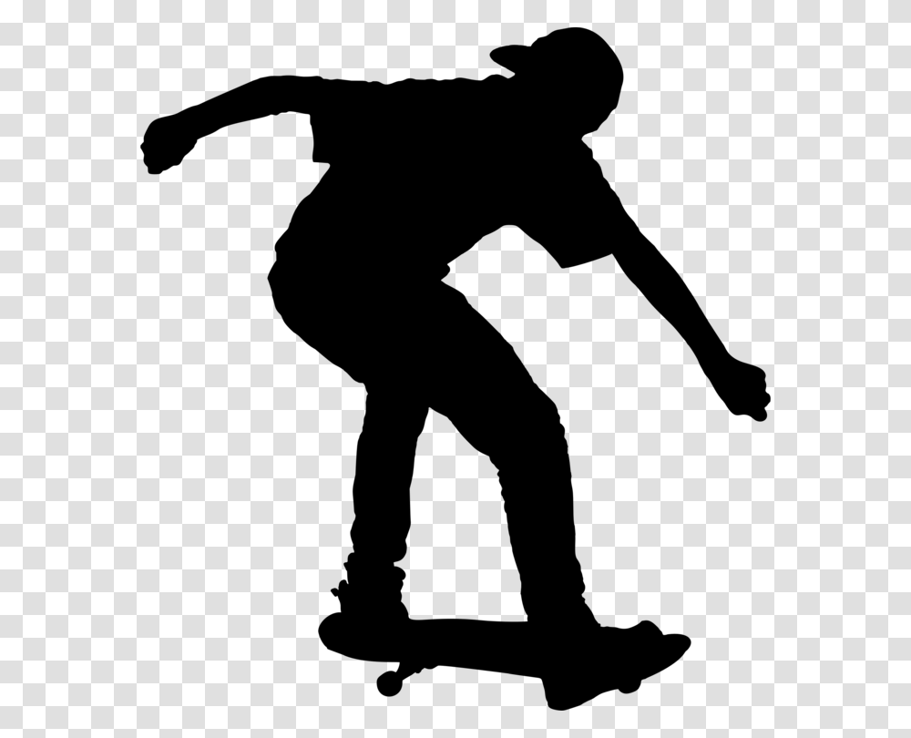 Skateboarding Ice Skating Silhouette Sport, Gray, World Of Warcraft Transparent Png