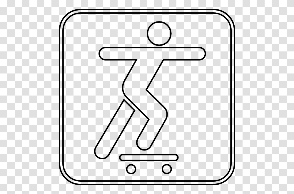 Skateboarding Symbol Outline Clip Art, Sign, Road Sign, Power Drill, Tool Transparent Png