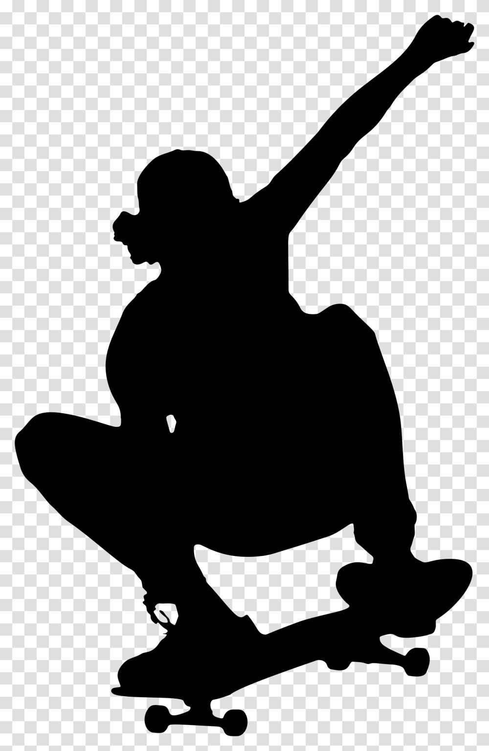 Skateboarding Trick Silhouette Icons, Gray, World Of Warcraft Transparent Png