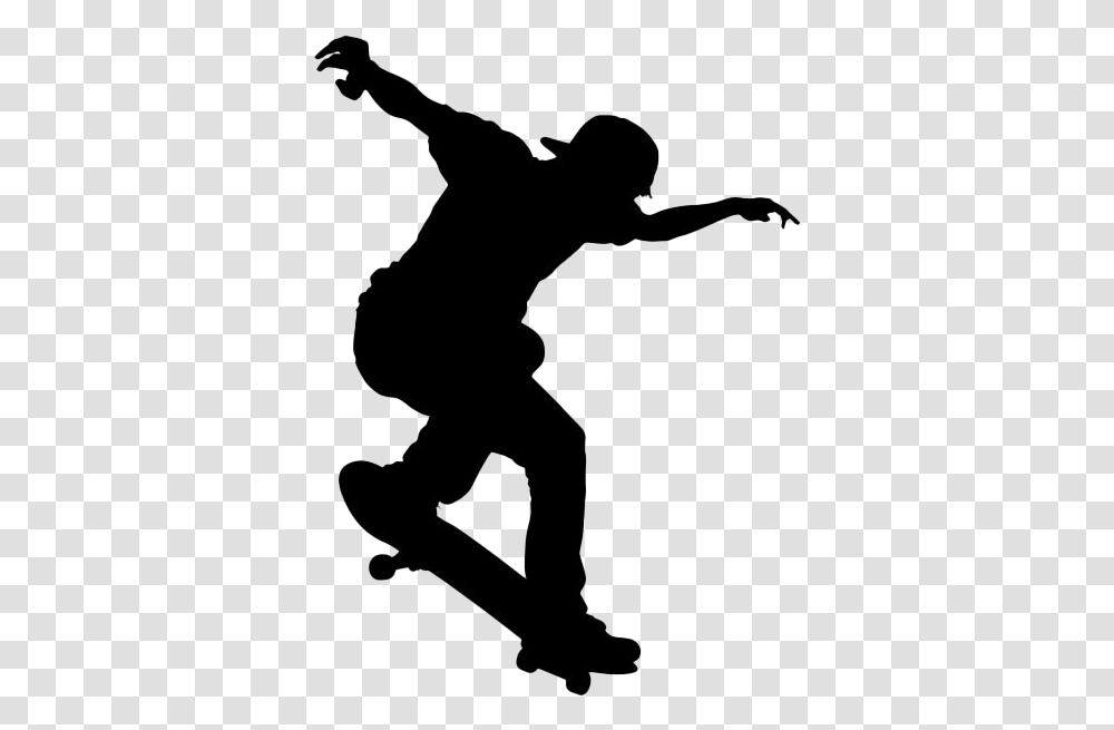 Skater Image Silhouette Skateboarder, Person, Human, People, Stencil Transparent Png