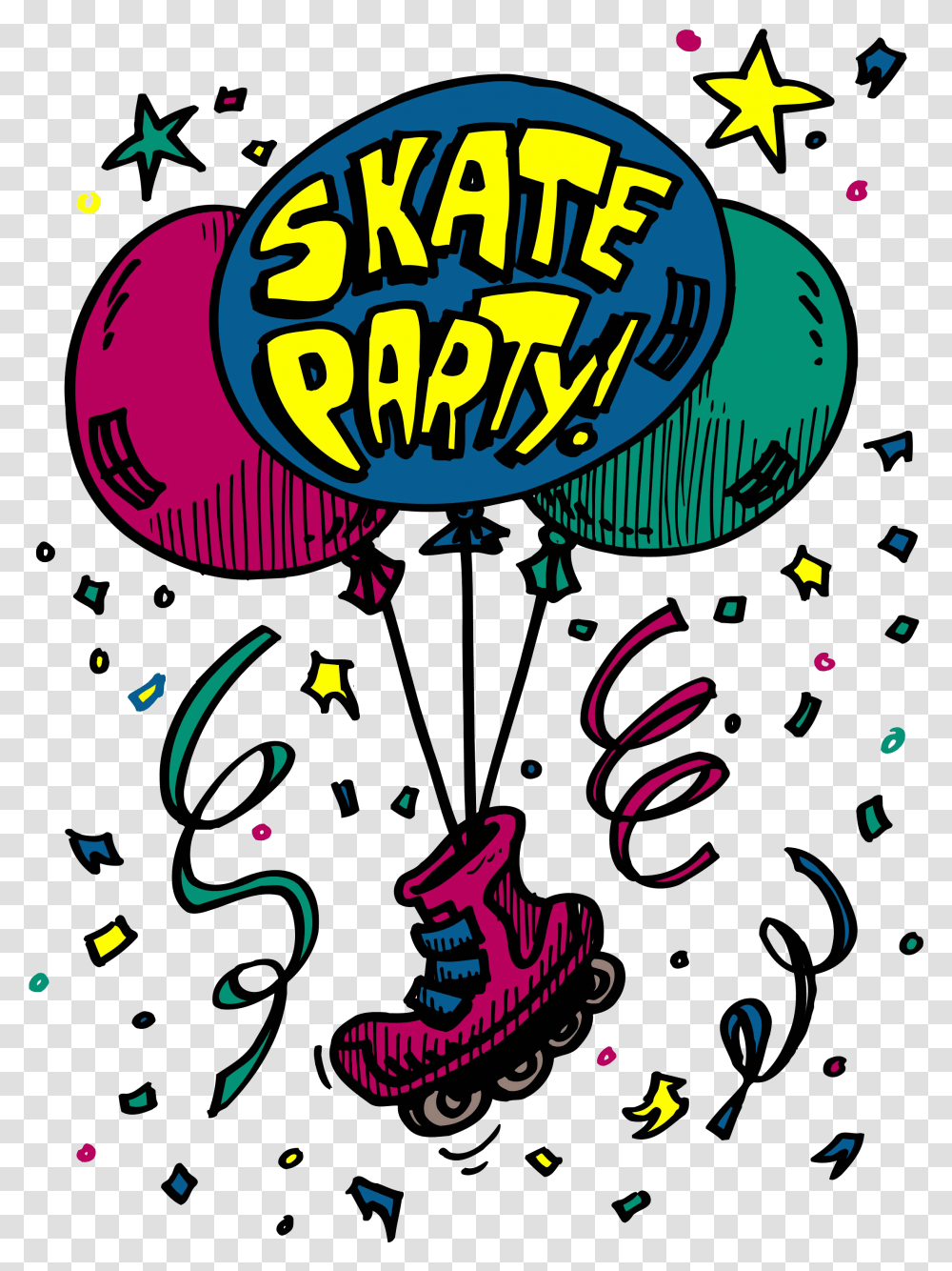 Skating Birthday Party Roller Skating Birthday Party, Graphics, Paper, Poster, Advertisement Transparent Png