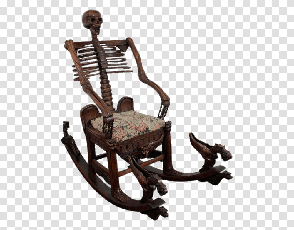 Skeletal Rocking Chair Weird Looking Rocking Chairs, Furniture, Transportation, Vehicle, Cradle Transparent Png