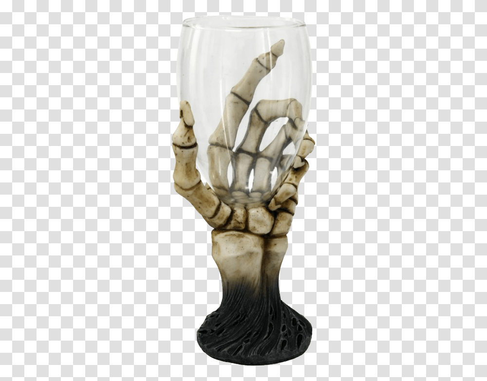 Skeleton Hand Glass Chalice Statue, Figurine, Fist Transparent Png