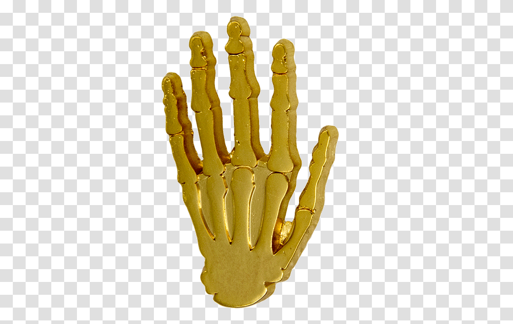 Skeleton Hand Pin Gold Godertme Bone, Hot Dog, Food, Hook, Honey Transparent Png