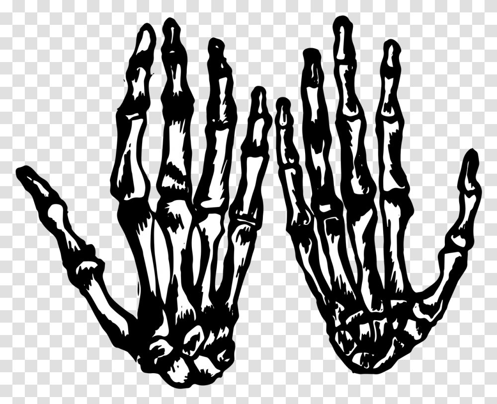 Skeleton Hands, Stencil, Silhouette Transparent Png