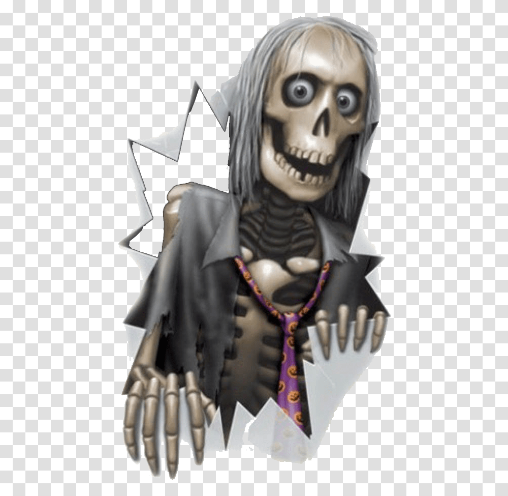 Skeleton Through Window Halloween Background Clear Background Halloween, Person, Doll, Toy Transparent Png