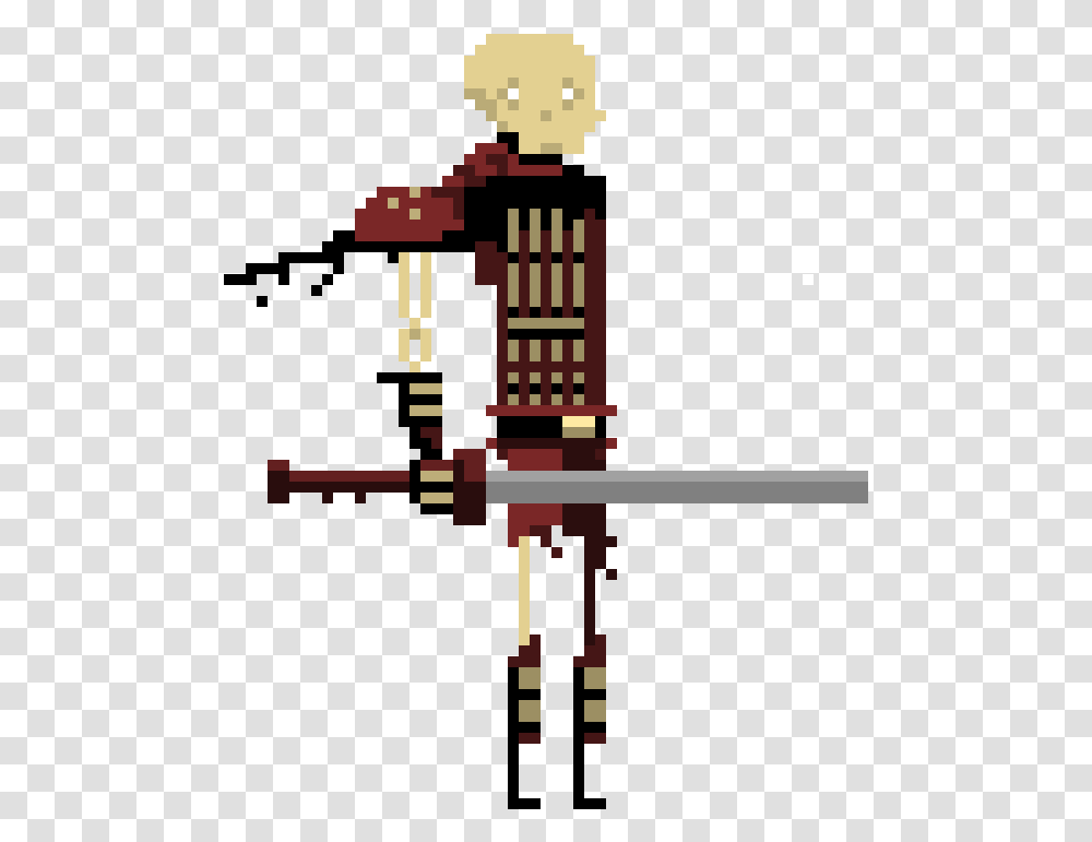 Skeleton Warrior Pixel, Cross, Machine, Weapon Transparent Png
