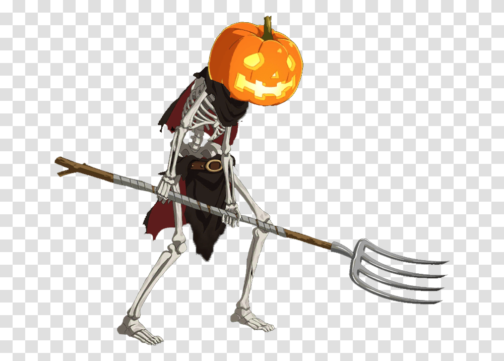 Skeleton With Pumpkin Head Fate Grand Order Skeleton, Helmet, Apparel, Fork Transparent Png