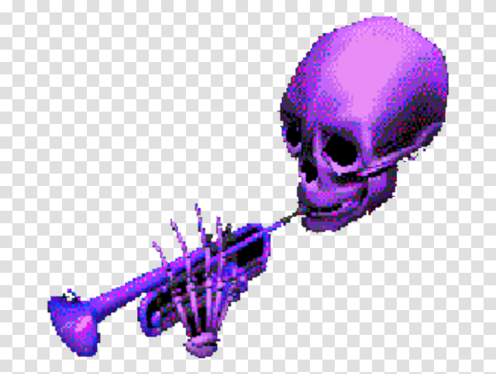 Skeletontrumpetvaporwaveaesthetic Trumpet Vaporwave, Musical Instrument, Light, Horn, Brass Section Transparent Png