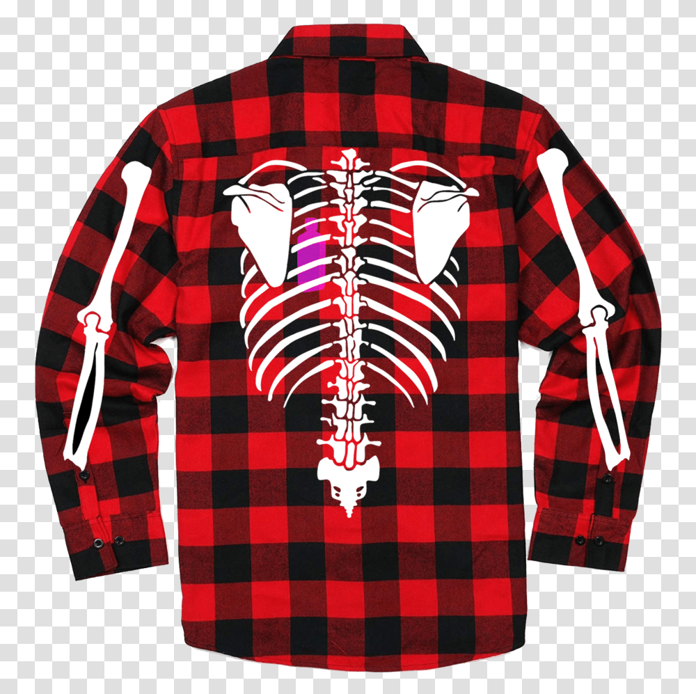 Skelton Heart Flannel Flannel With Skeleton, Apparel, Shirt, Sleeve Transparent Png