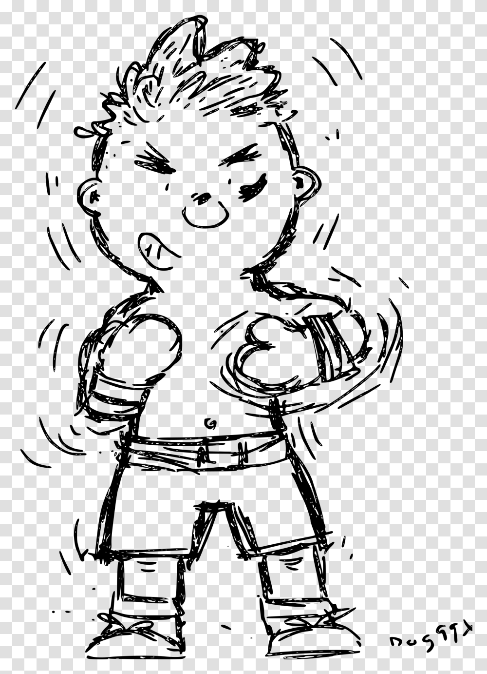 Sketch Cartoon Boxer Man Clip Arts Boxing, Gray, World Of Warcraft Transparent Png