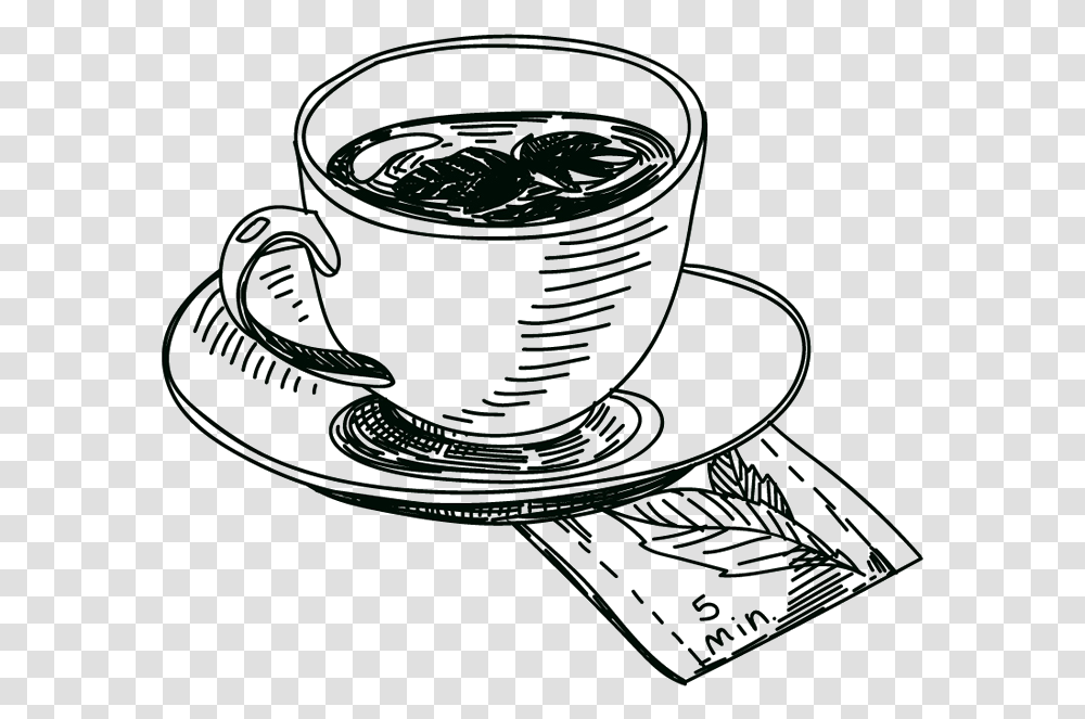 Sketch, Coffee Cup, Saucer, Pottery Transparent Png