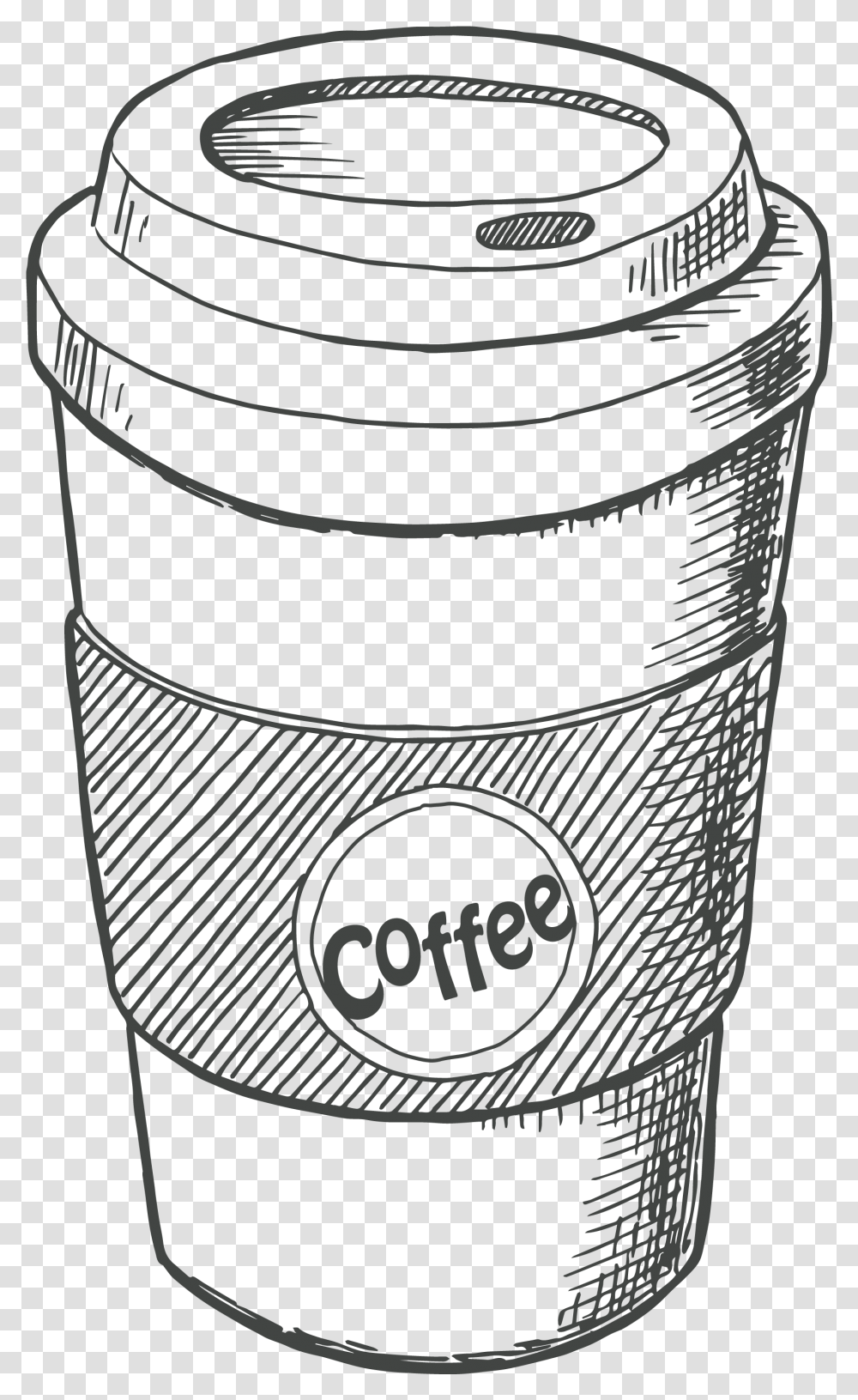 Sketch Coffee Cup Sketch, Milk, Beverage, Drink, Barrel Transparent Png