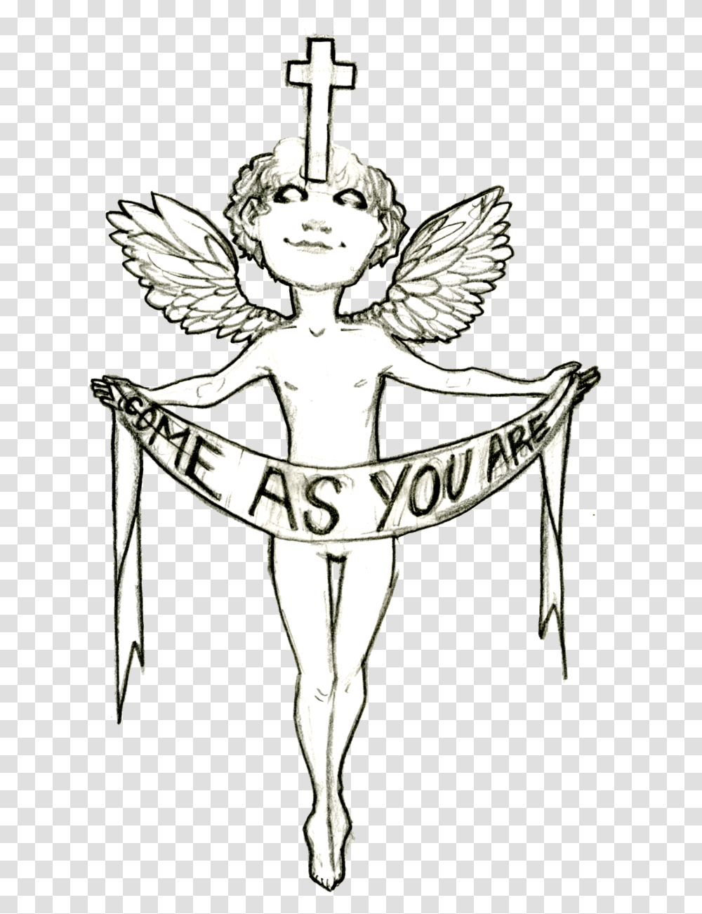 Sketch Download Fairy, Logo, Trademark, Cross Transparent Png