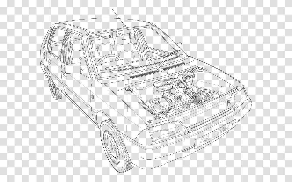 Sketch, Machine, Engine, Motor, Car Transparent Png