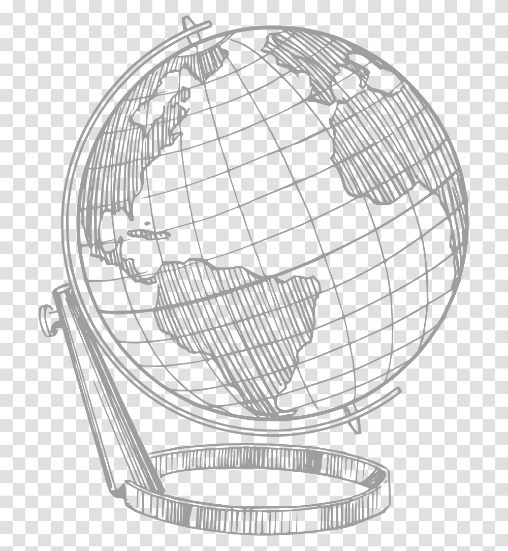 Sketch Of Earth Globe, Gray, Texture, Concrete Transparent Png