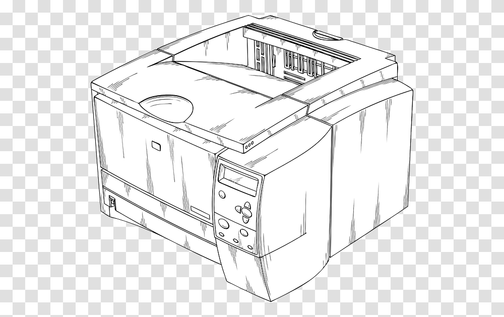 Sketch Of Laser Printer, Furniture, Drawer, Cabinet, Housing Transparent Png