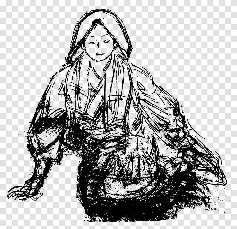 Sketch Of Woman Sitting Clip Arts Sketch Women Icon, Gray, World Of Warcraft Transparent Png