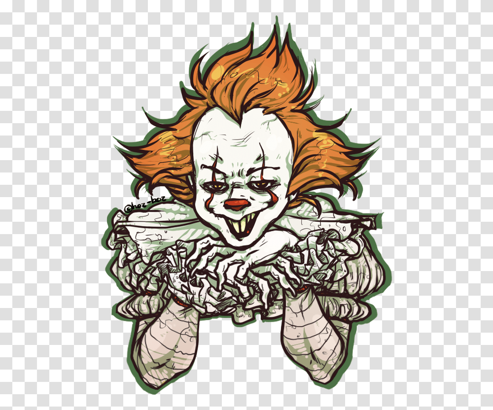 Sketch Pennywise Clipart Pennywise Cartoon, Face, Drawing, Doodle, Logo Transparent Png
