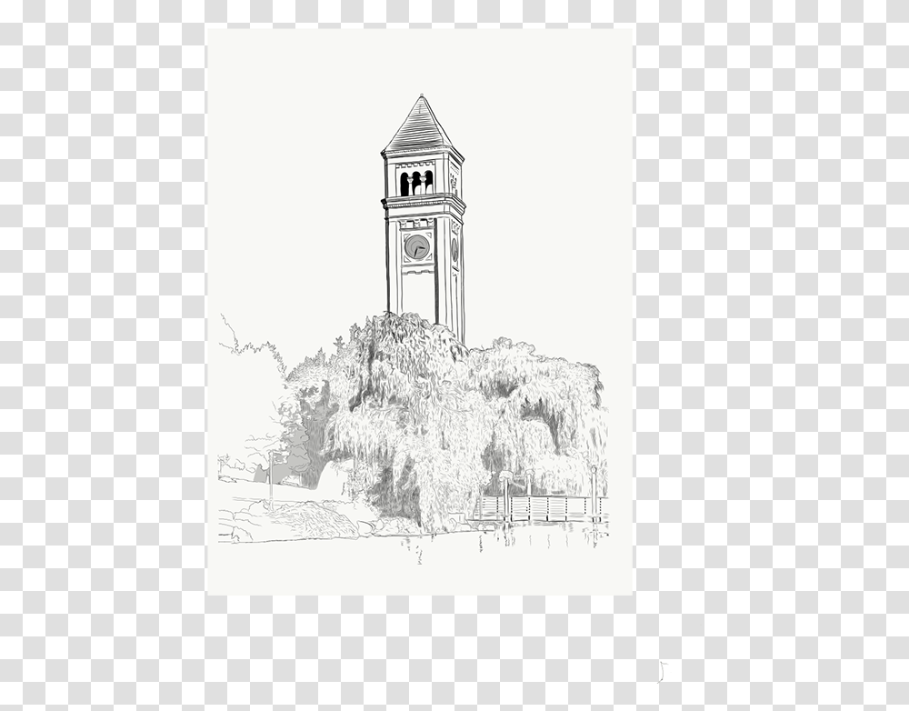 Sketch, Tower, Architecture, Building, Clock Tower Transparent Png