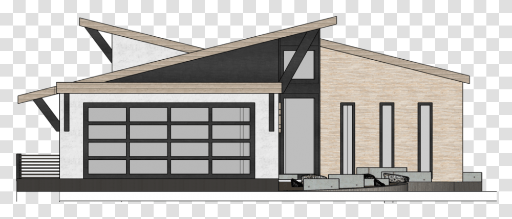 Sketch Up Left House, Garage, Housing, Building, Siding Transparent Png