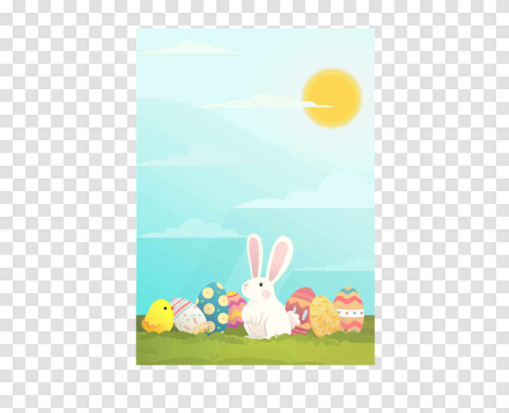 Sketchables Easter Bunny Background With Eggs, Bird, Animal, Mammal Transparent Png