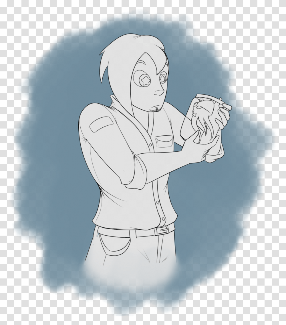 Sketched A Thing For A Friend Featuring Their Character, Hand, Kneeling, Fist Transparent Png