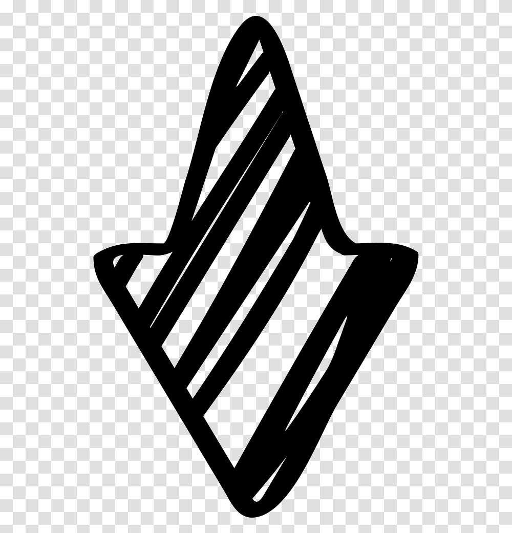 Sketched Arrow Pointing Down, Stencil, Label Transparent Png