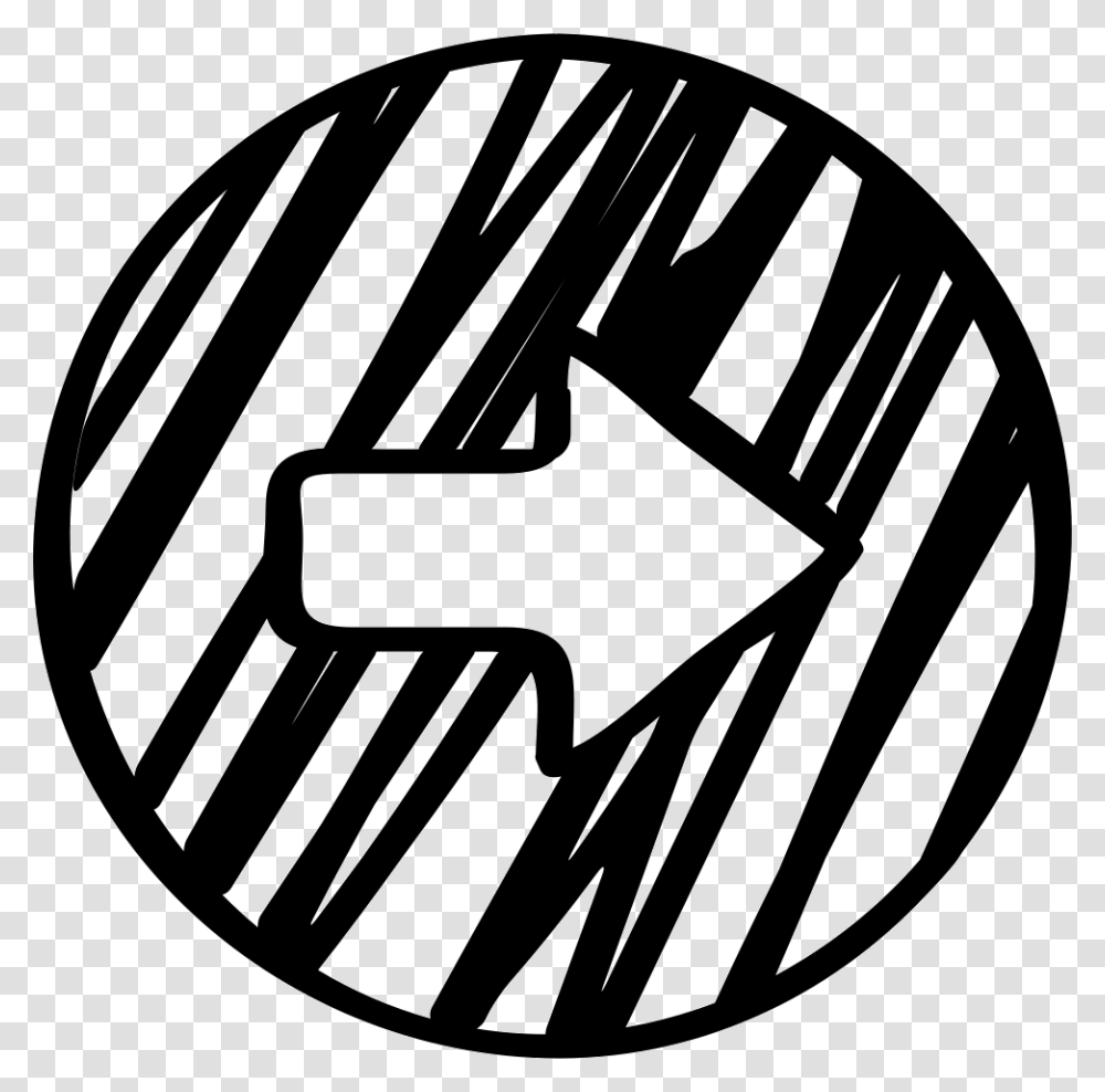 Sketched Right Arrow Icon, Logo, Emblem, Stencil Transparent Png