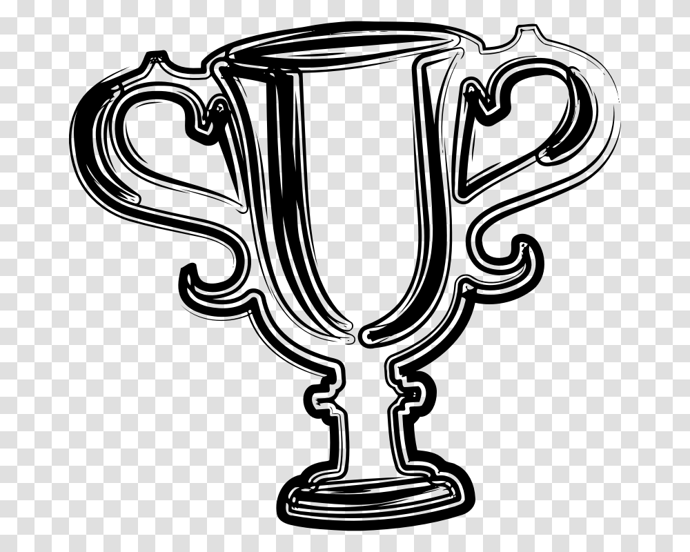 Sketched Trophy Awards Cup Line Art, Gray, World Of Warcraft Transparent Png