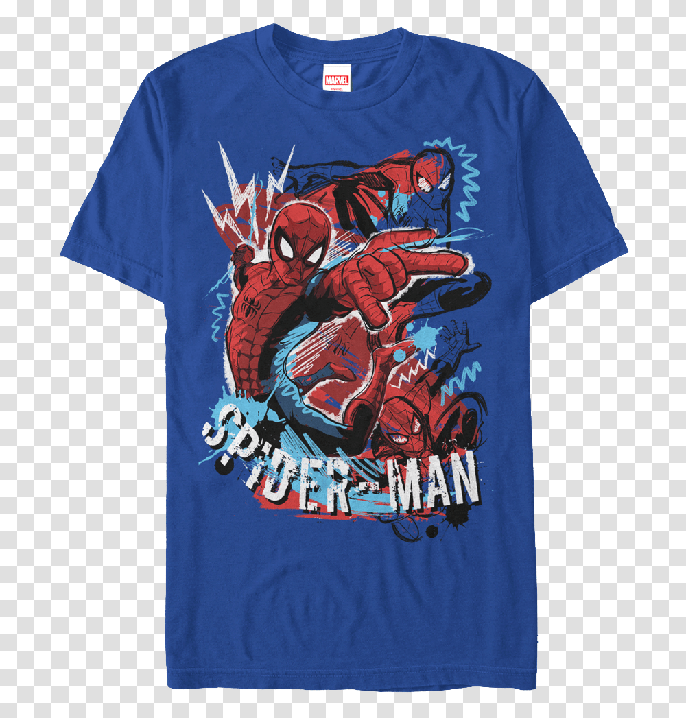 Sketches Spider Man T Shirt, Apparel, T-Shirt, Sleeve Transparent Png