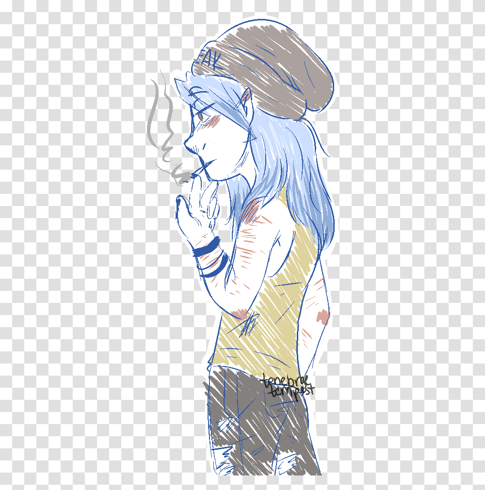 Sketchy Drawing Smoking Cigarette Sketch, Hand, Person, Human Transparent Png