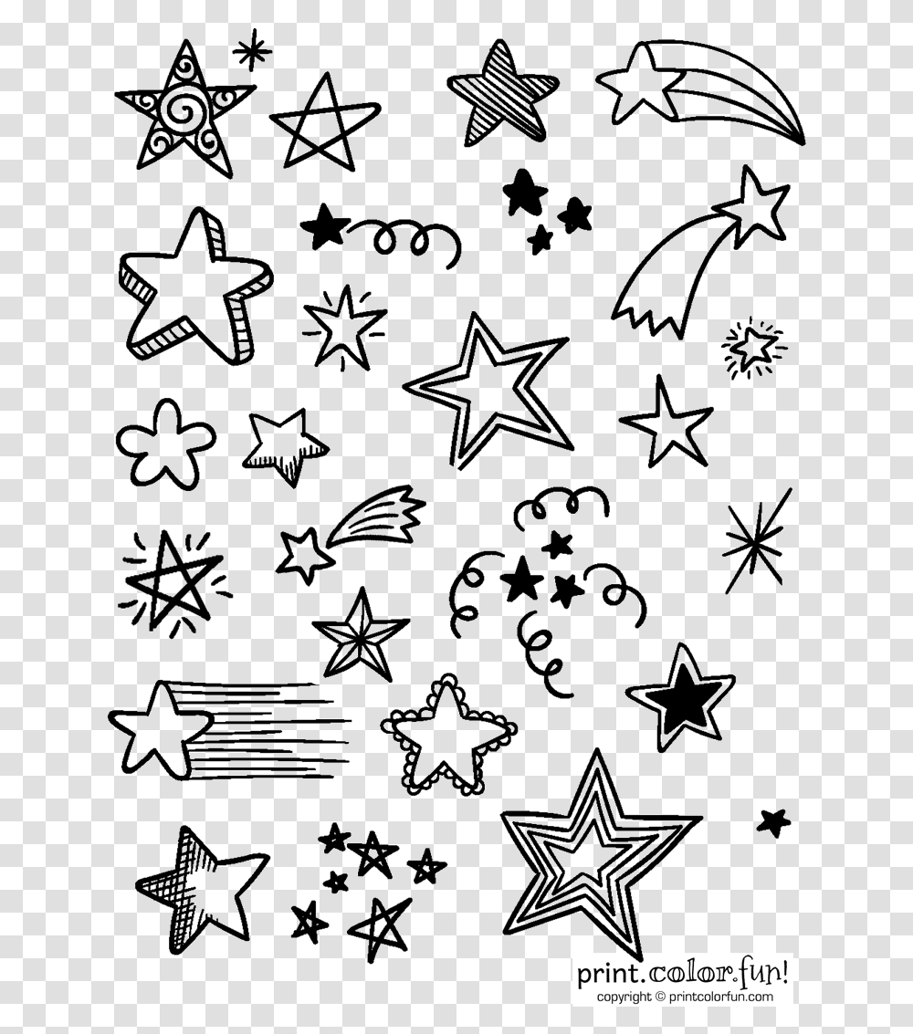 Sketchy Stars Vector Image Stars To Colour And Print, Symbol, Floral Design, Pattern, Graphics Transparent Png