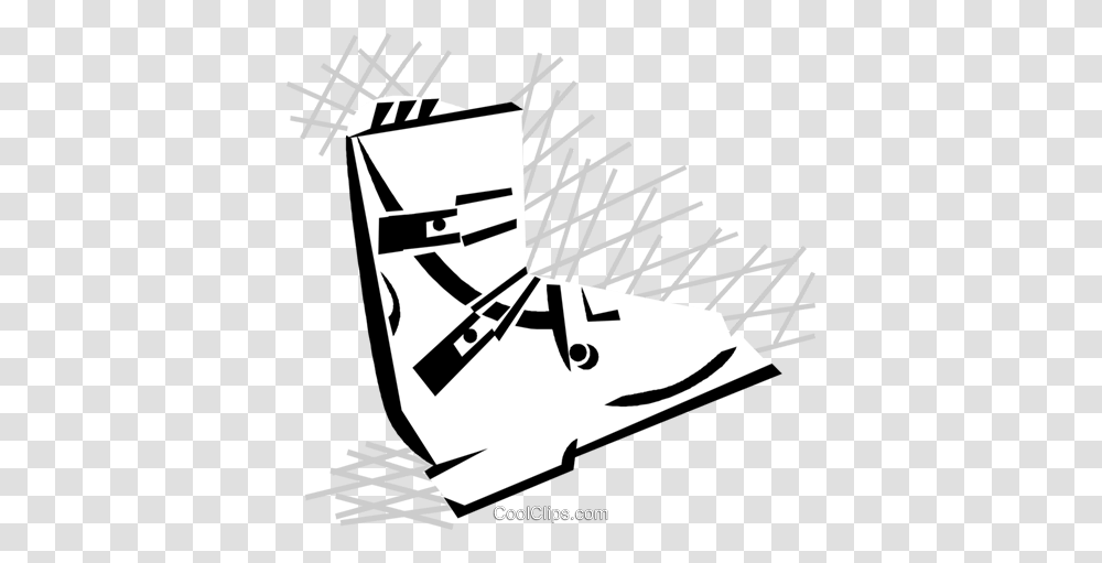 Ski Boot Royalty Free Vector Clip Art Illustration, Apparel, Footwear, Cowboy Boot Transparent Png