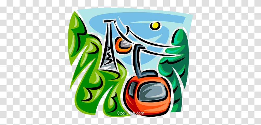 Ski Lift Gondolas Royalty Free Vector Clip Art Illustration, Drawing, Doodle Transparent Png