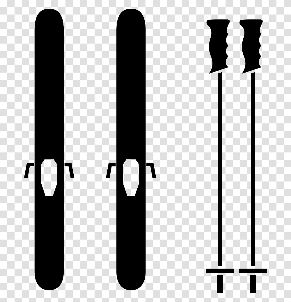 Ski Sticks Skis Icon, Number, Cutlery Transparent Png