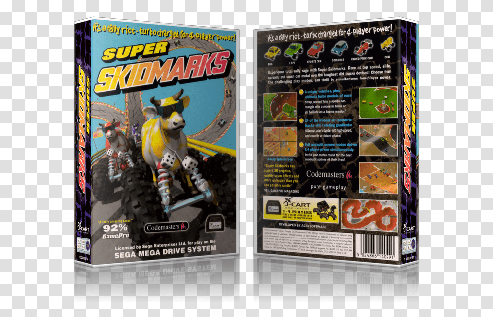 Skid Marks Super Skidmarks Megadrive Cover, Poster, Advertisement, Flyer, Paper Transparent Png