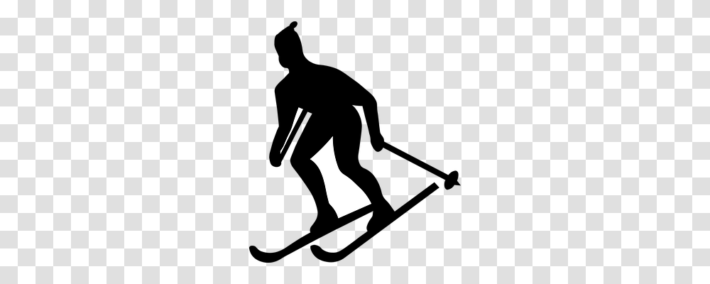 Skier Sport, Silhouette, Hand, Stencil Transparent Png