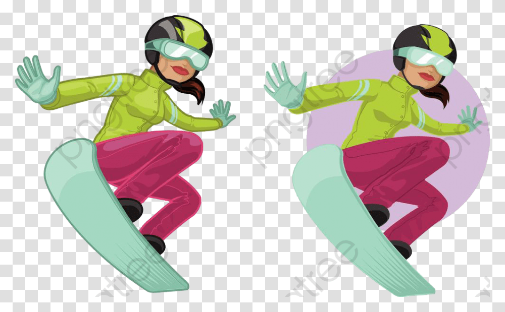 Skier Cartoon Skiing Play Image Snowboarding African American Girl, Helmet, Person, Sport Transparent Png