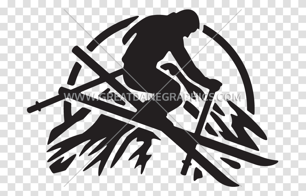 Skier Mountains Production Ready Artwork For T Shirt Printing, Arrow, Sport, Sports Transparent Png