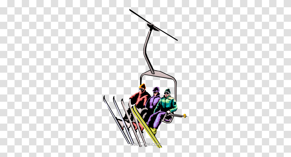 Skiers On Chair Lift Royalty Free Vector Clip Art Illustration, Person, Human, Vehicle, Transportation Transparent Png
