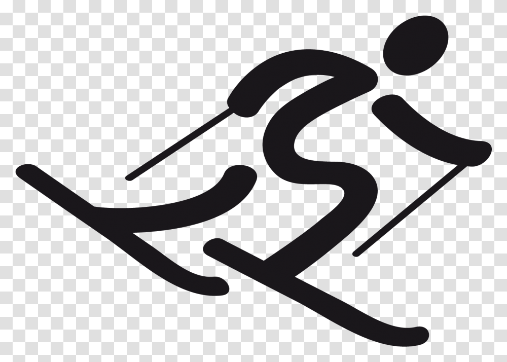 Skiing Images Free Alpine Skiing Olympic Symbol, Alphabet, Hammer, Tool Transparent Png