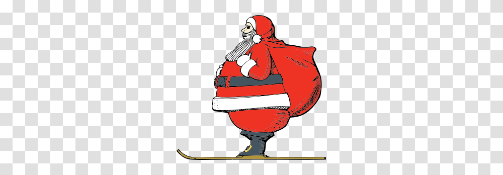 Skiing Santa Clip Art, Apparel, Flag Transparent Png