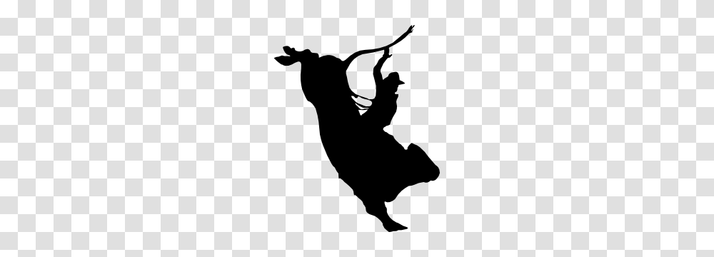 Skillful Rodeo Cowboy Bull Rider Sticker, Silhouette, Stencil, Dance, Person Transparent Png
