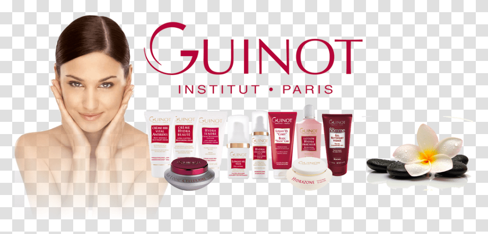 Skin Care Guinot, Person, Human, Cosmetics, Bottle Transparent Png