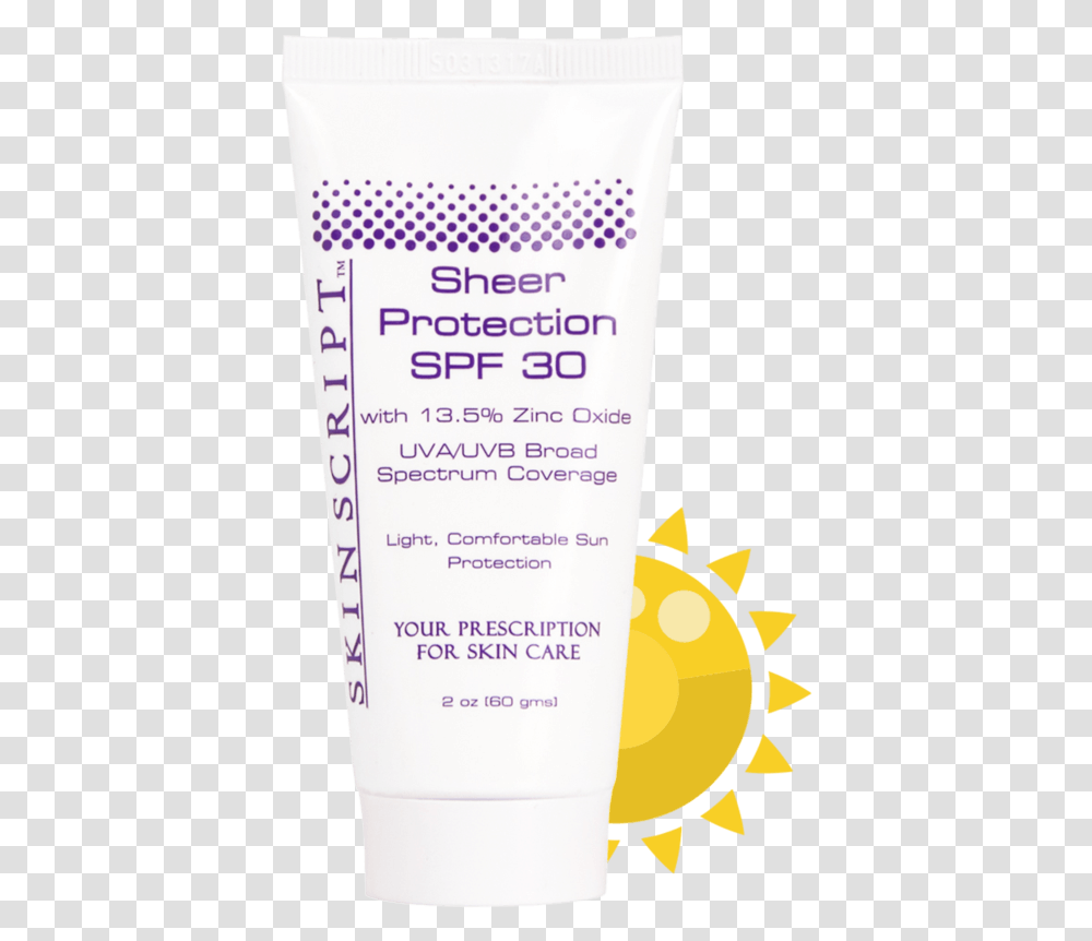 Skin Script Sheer Protection Sunscreen Spf30 Cosmetics, Bottle, Lotion, Label Transparent Png