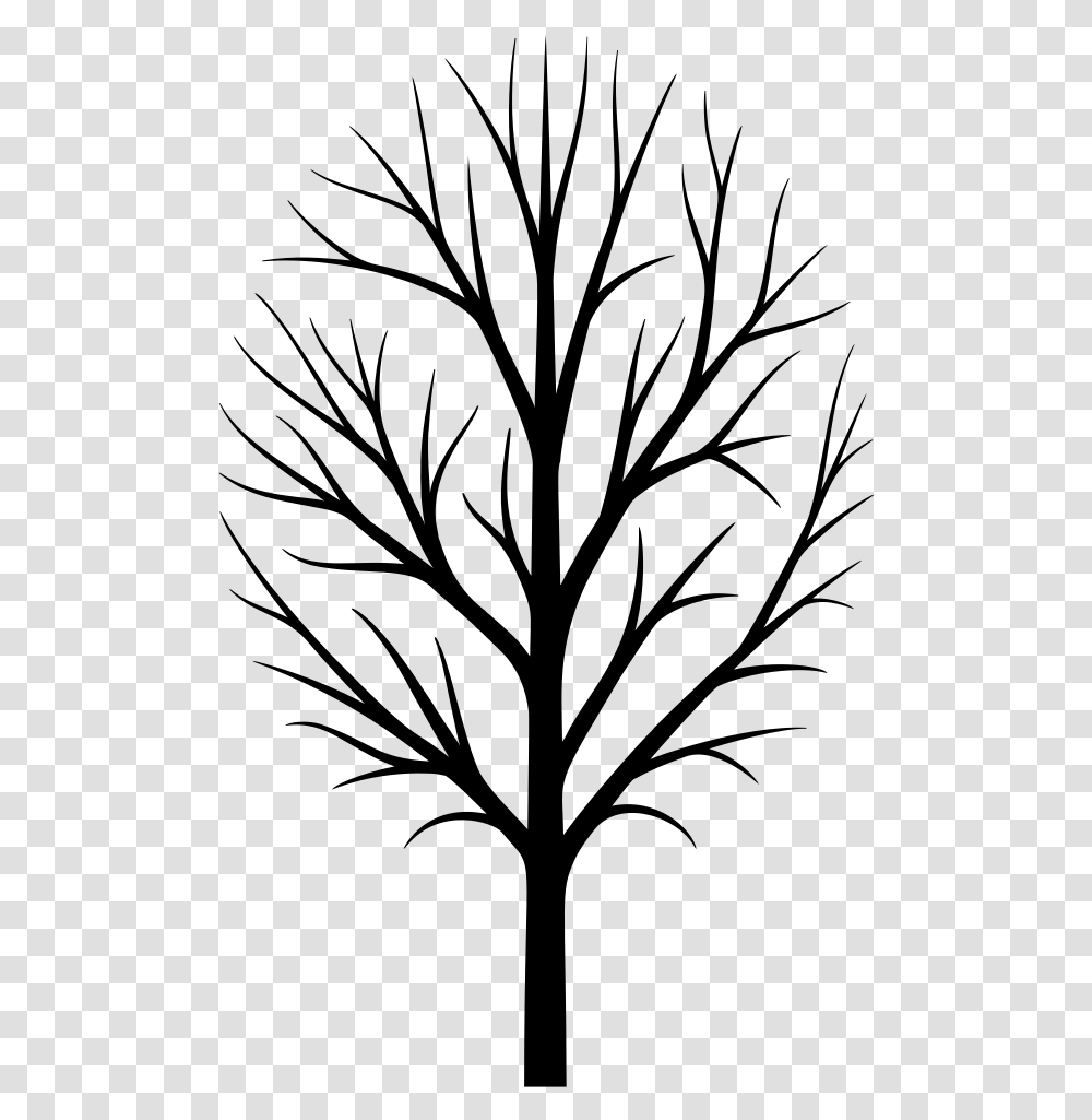 Skinny Tree Silhouette Printable Bare Tree Template, Gray, World Of Warcraft Transparent Png