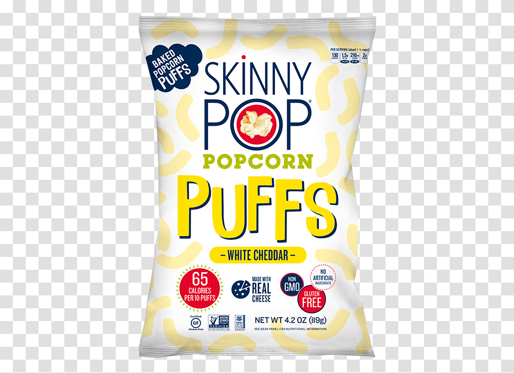 Skinnypop White Cheddar Popcorn Puffs, Food, Cushion, Plant, Pillow Transparent Png