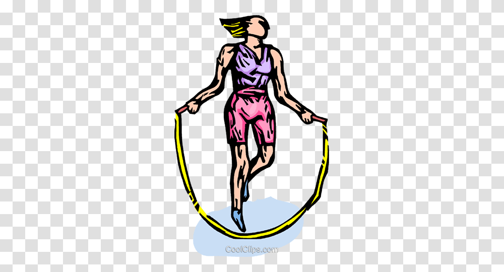 Skipping Royalty Free Vector Clip Art Illustration, Person, Human, Rope, Whip Transparent Png