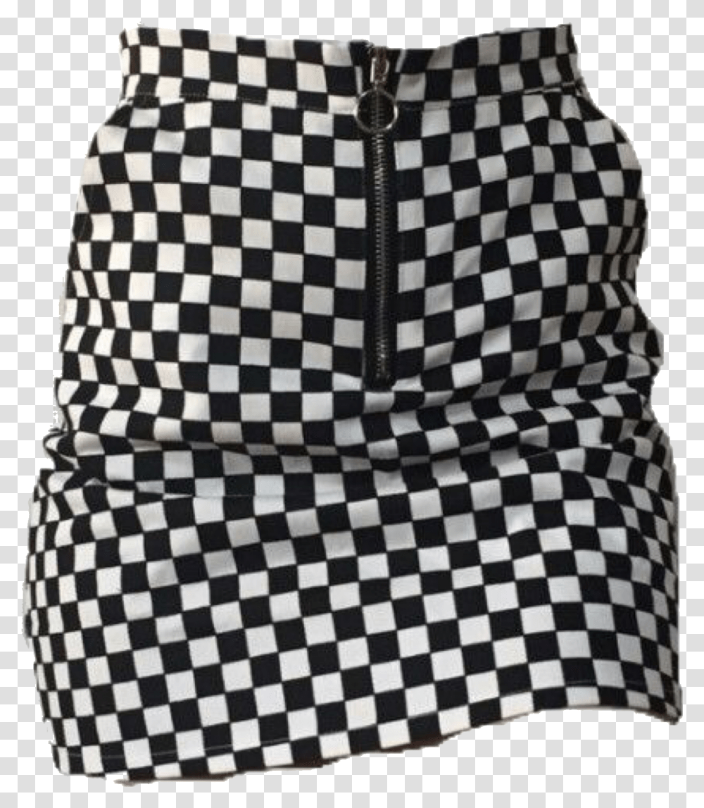 Skirt Pants Clothes Checker Checkered Black White Niche Background Checkered Skirt Transparent Png